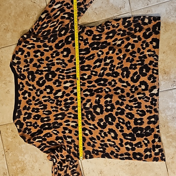Talbots size LP open cardigan cheetah print black, brown, and beige. - Picture 6 of 7
